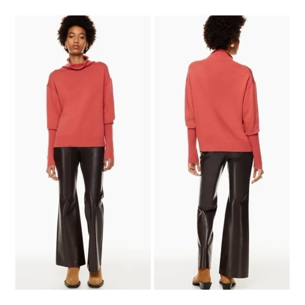 Aritzia Wilfred Women's Small Wool Blend Mock Neck Drop Shoulder Sweater